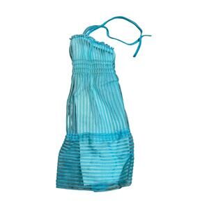 Vintage Barbie 1981 My First Barbie Fashions Teal Blue Disco Dress Halter #3672